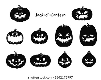 Halloween Pumpkin Jack-o'-Lantern Silhouette Material Set
