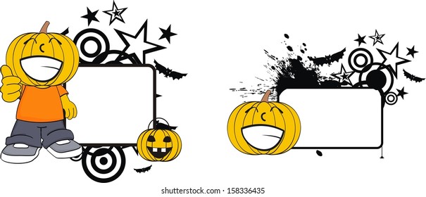 halloween pumpkin kid copyspace in vector format very easy to edit