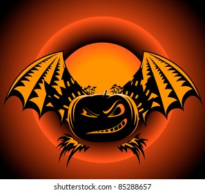 Halloween pumpkin label