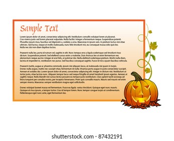 Halloween pumpkin with label