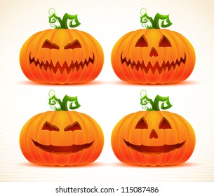 halloween pumpkin lantern with maple leaves
