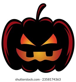 Halloween Pumpkin Lantern Silhouette Cartoon Illustration Vector Art