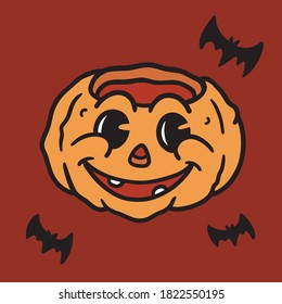 Halloween pumpkin lantern - vector