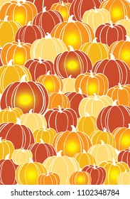 Halloween pumpkin lanterns vector background.