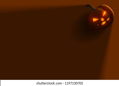 Halloween Pumpkin with Light on Space Vector Background