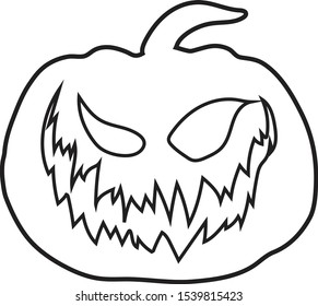 Halloween pumpkin line art, using vector style.
