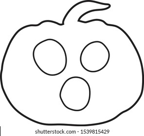 Halloween pumpkin line art, using vector style.