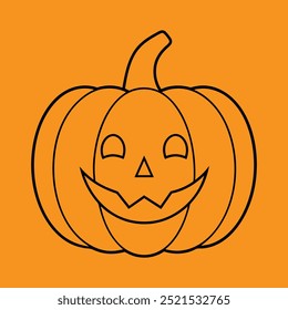 Halloween Kürbis Linie Kunst Vektorgrafik