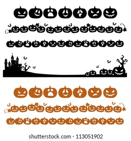 Halloween pumpkin line decoration in silhouette