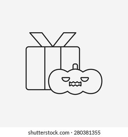 halloween pumpkin line icon