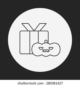 halloween pumpkin line icon