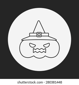 halloween pumpkin line icon