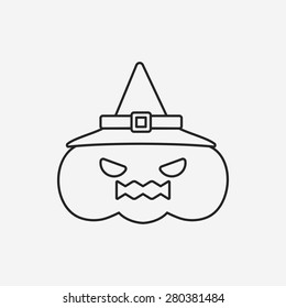 halloween pumpkin line icon