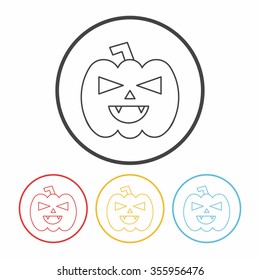 halloween pumpkin line icon