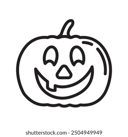 halloween pumpkin line icon design vector template