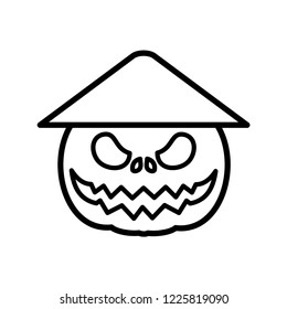 Halloween Pumpkin line icon, outline vector sign