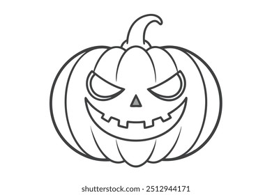 Halloween pumpkin line vector illustration on white background