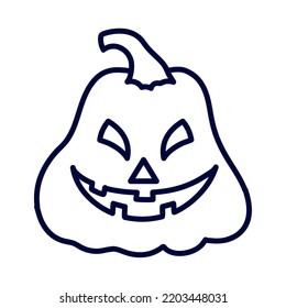 icono de halloween calabaza lineal aislado
