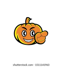 Halloween pumpkin logo emoticon icon vector illustration Jack-O-Lantern 