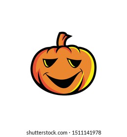 Halloween pumpkin logo emoticon icon vector illustration Jack-O-Lantern 