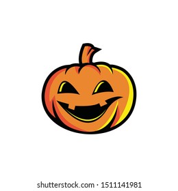 Halloween pumpkin logo emoticon icon vector illustration Jack-O-Lantern 