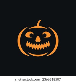 Halloween pumpkin logo icon vector illustration