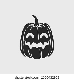 Logotipo de abóbora de Halloween. Jack o lanterna isolado no fundo branco. Ilustração vetorial