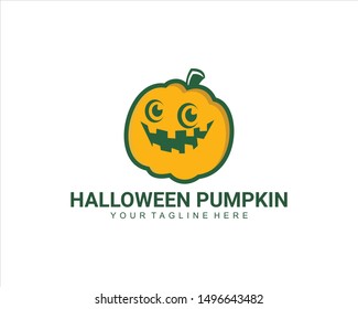 Halloween Pumpkin Logo Vector Illustration