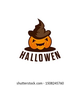 halloween pumpkin logo - vector illustration design
