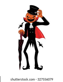 Halloween  Pumpkin man cartoon vector