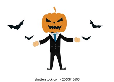 Halloween Pumpkin man vector design.