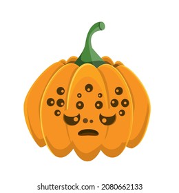 halloween pumpkin, many eyes, spider look, fright