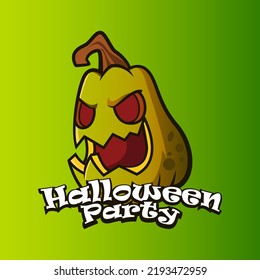 Halloween pumpkin mascot design for event, logo, and more