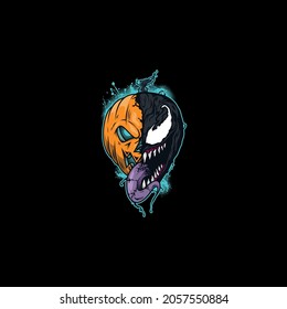 Halloween Pumpkin Mascot Design Vector