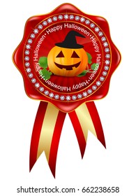 Halloween pumpkin medal icon