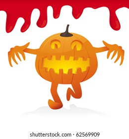 Halloween pumpkin monster