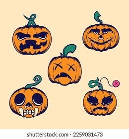 Halloween Pumpkin Monster Vector Art