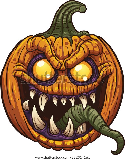 Halloween Pumpkin Monster Vector Clip Art Stock Vector Royalty Free