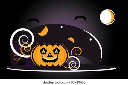 halloween with pumpkin in night