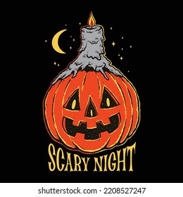 halloween pumpkin night illustration design