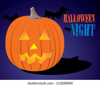 Halloween pumpkin night vector