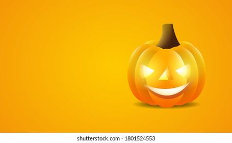 Halloween pumpkin on background. Vector illustration design.