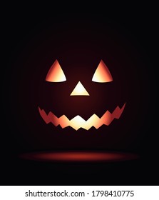 Halloween Pumpkin on black background vector
