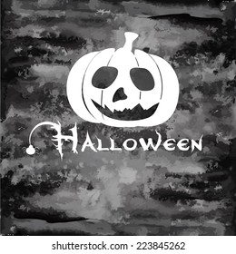 Halloween with a pumpkin on a black background. Vector