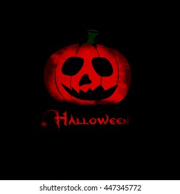 Halloween pumpkin on a black background. Vector