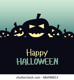 Halloween pumpkin on the black sky background