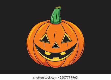 Halloween pumpkin on block background