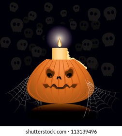 halloween pumpkin on dark background