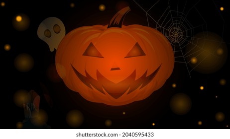 Halloween pumpkin on dark background