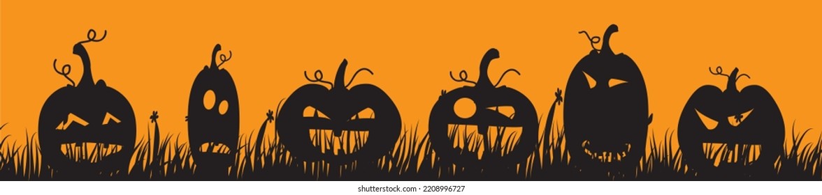 Halloween pumpkin on orange background